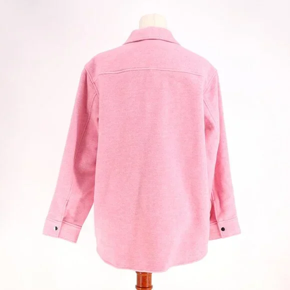 NWT & OTHER STORIES Oversized Wool Blend Overshirt Shacket Pink Size US 6 - Picture 5 of 9
